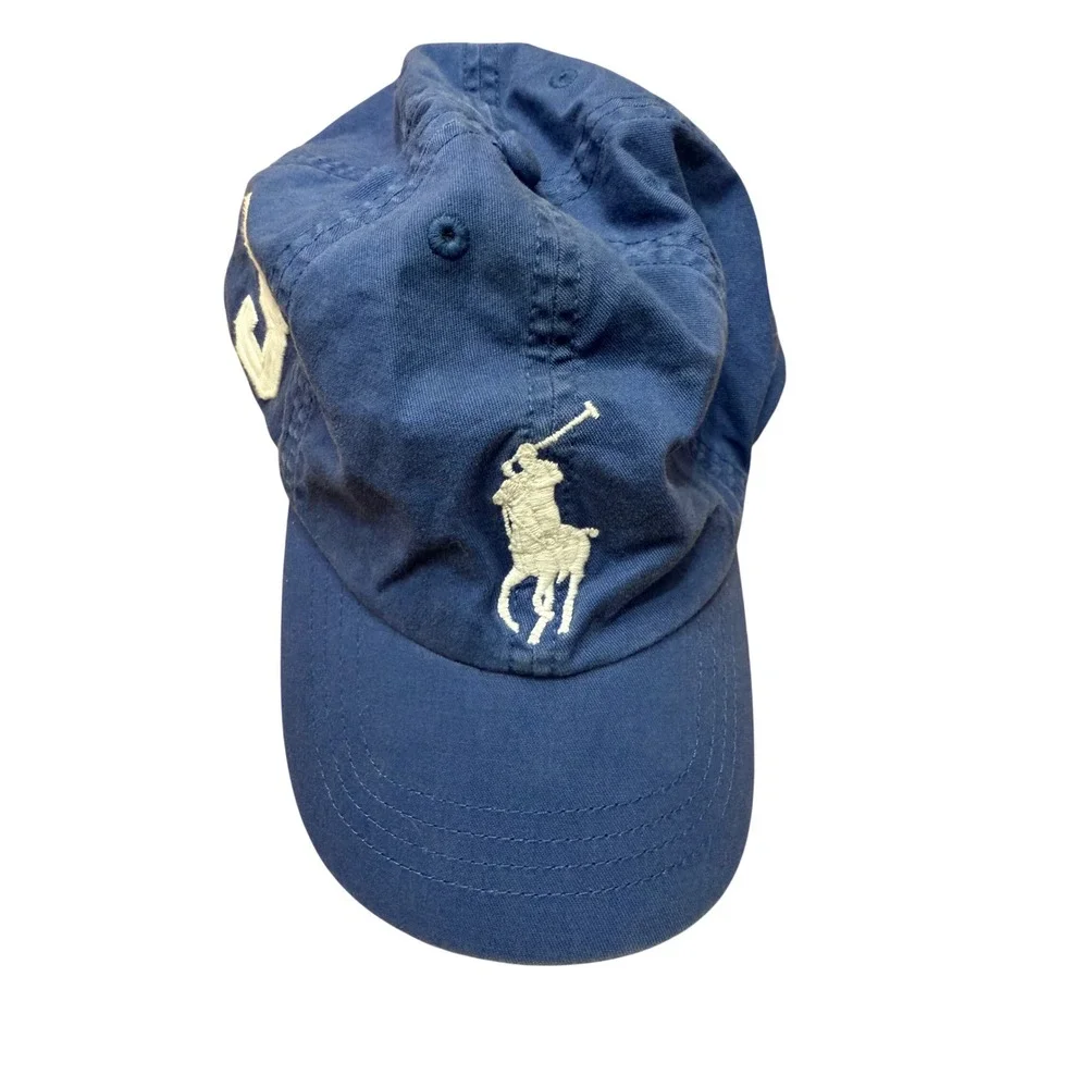 Polo Ralph Lauren Boys Blue Big Pony Baseball Cap Hat One Size 8-20 Adjustable